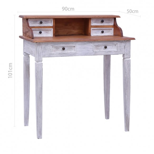 Bureau avec tiroirs 90x50x101 cm bois de récupération solide