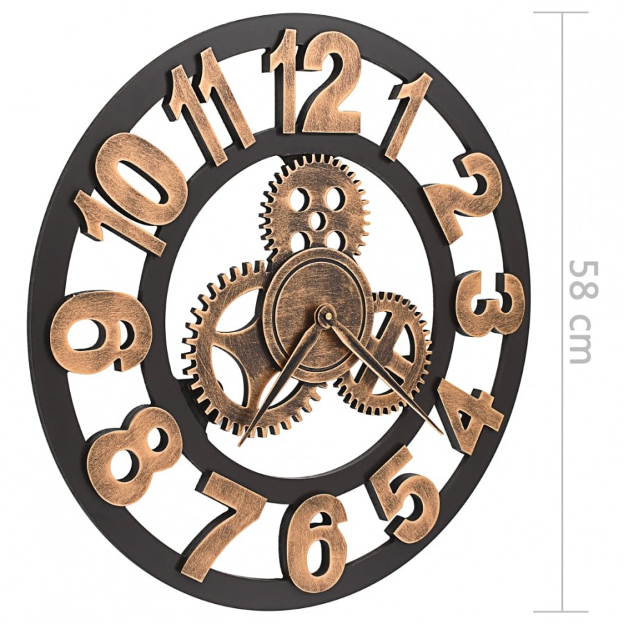 Horloge murale Métal 58 cm Doré et noir Horloge murale Métal 58 cm Doré et noir