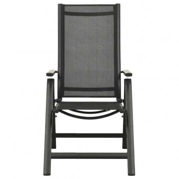 Chaises pliables de jardin 2 pcs Textilène et aluminium Noir