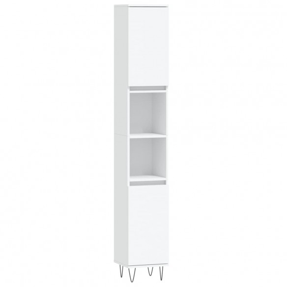 Ensemble de meubles salle de bain 3 pcs blanc bois d'ingénierie