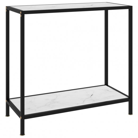 Table console Blanc 80x35x75 cm Verre trempé