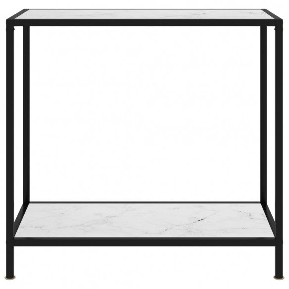 Table console Blanc 80x35x75 cm Verre trempé