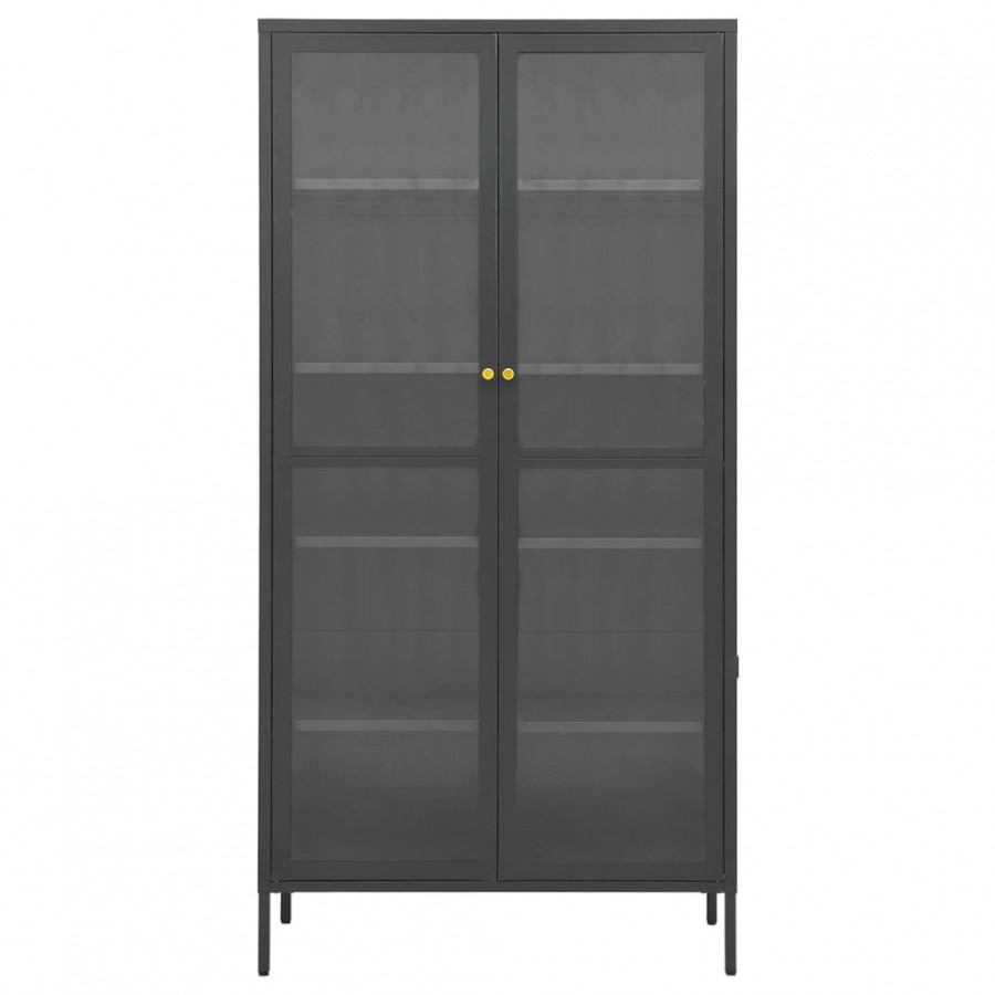 Vitrine d'exposition Anthracite 90x40x180 cm Acier/verre trempé