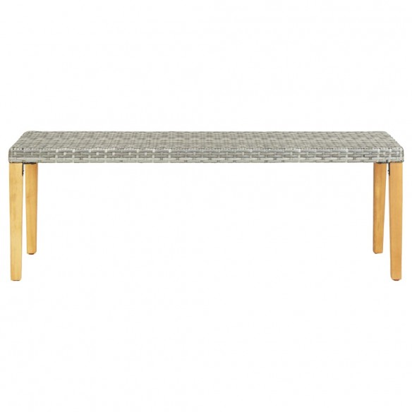 Banc de jardin 80 cm Résine tressée Gris