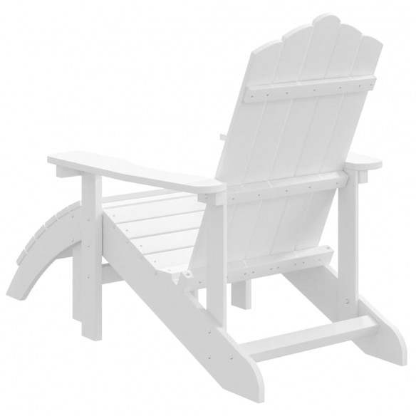 Chaise de jardin Adirondack avec repose-pied PEHD Blanc