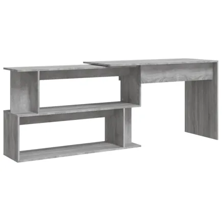 Bureau d'angle Sonoma gris 200x50x76 cm  2