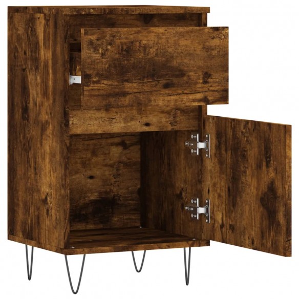 Buffet chêne fumé 40x35x70 cm bois d'ingénierie