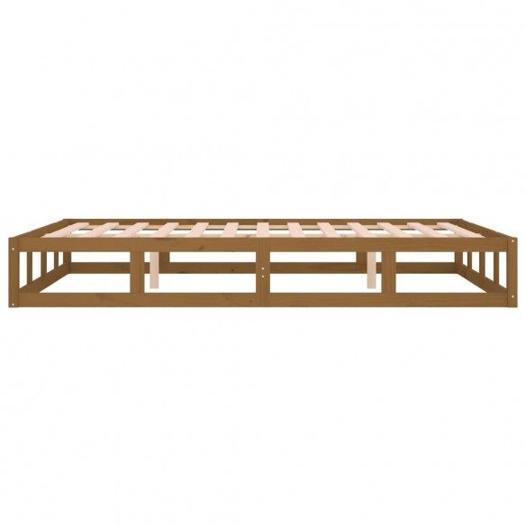 Cadre de lit Marron miel 200x200 cm Bois massif