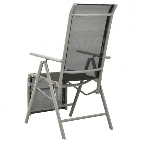 Chaises de jardin 2 pcs Textilène et aluminium Argenté