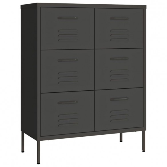 Armoire à tiroirs Anthracite 80x35x101,5 cm Acier