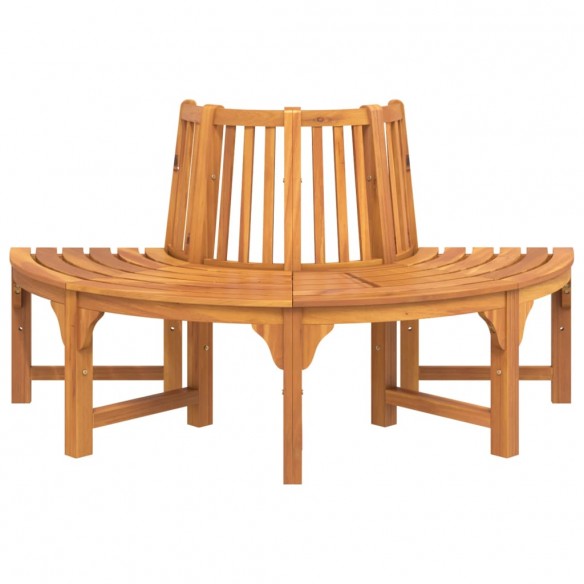 Banc demi-circulaire tour d'arbre Ø160cm bois massif eucalyptus