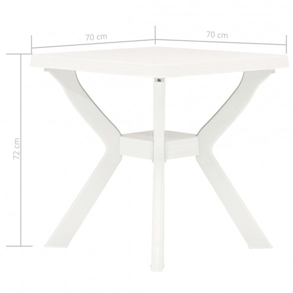 Table de bistro Blanc 70x70x72 cm Plastique