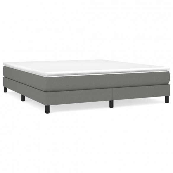 Cadre de lit avec matelas Gris foncé 180x200cm Tissu