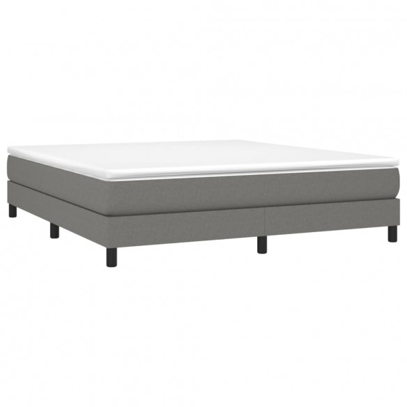 Cadre de lit avec matelas Gris foncé 180x200cm Tissu