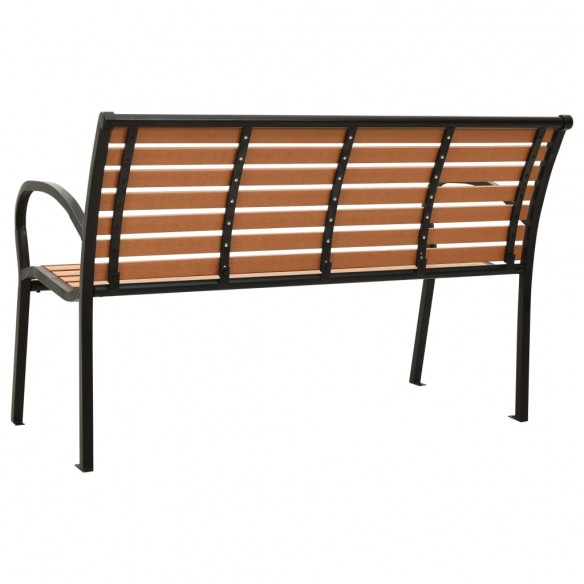 Banc de jardin Noir et marron 116 cm Acier et WPC