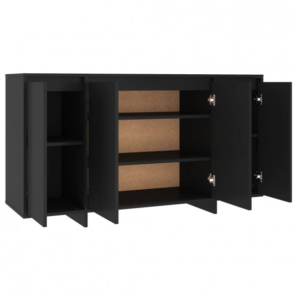 Buffet noir 135x41x75 cm bois d'ingénierie