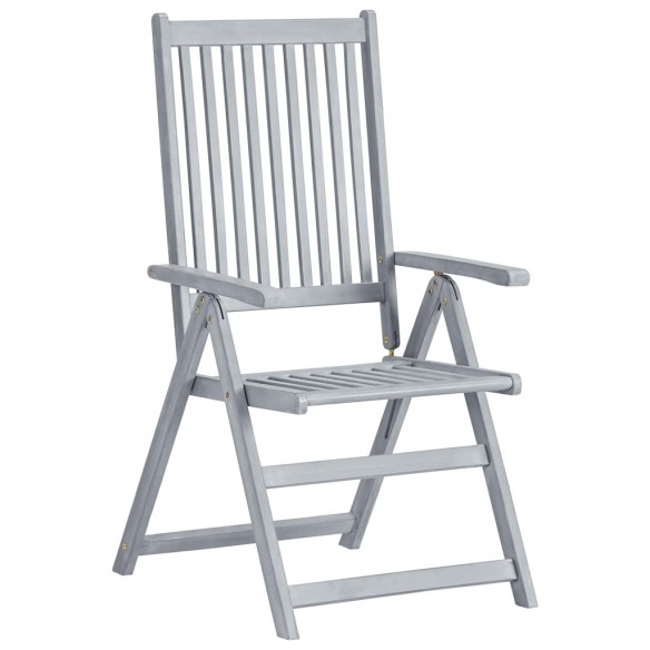 Chaises inclinables de jardin 6 pcs avec coussins Bois d'acacia