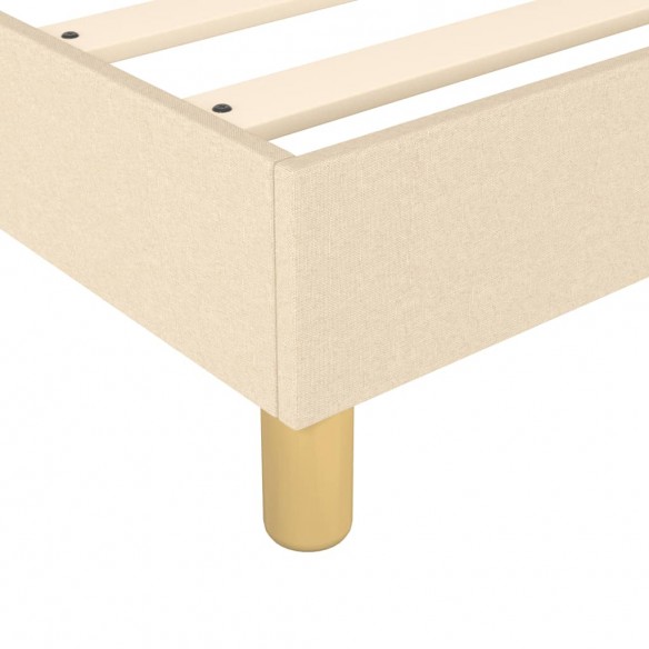 Cadre de lit avec matelas Crème 120x200 cm Tissu