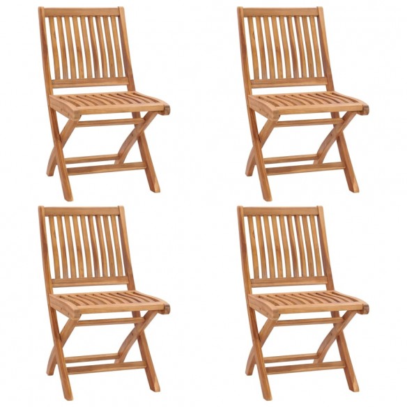 Chaises pliables de jardin 4 pcs Bois de teck solide