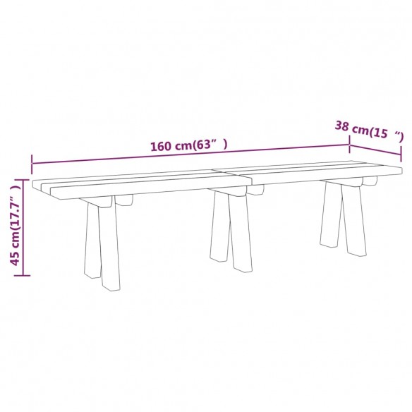 Banc de jardin 160 cm Bois de pin massif imprégné