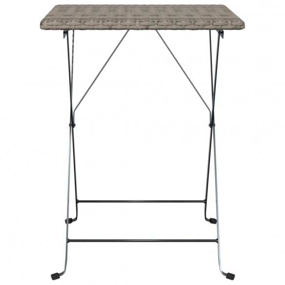 Table de bistrot pliante Gris 55x54x71 cm Résine tressée