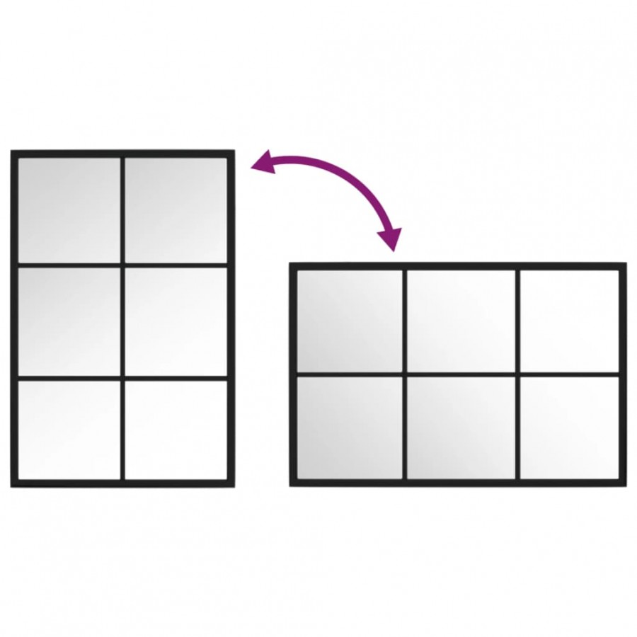 Miroir mural noir 60x40 cm métal Miroir mural noir 60x40 cm métal