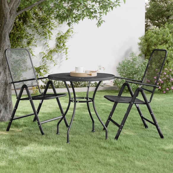 Table de jardin Ø80x72 cm Maille métallique Anthracite