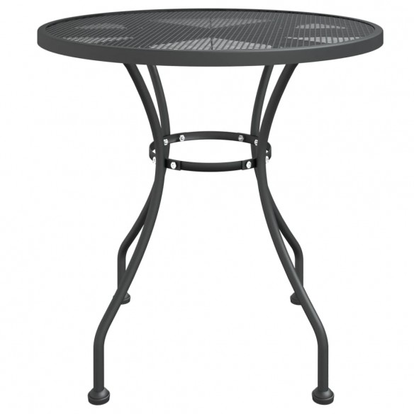 Table de jardin Ø80x72 cm Maille métallique Anthracite