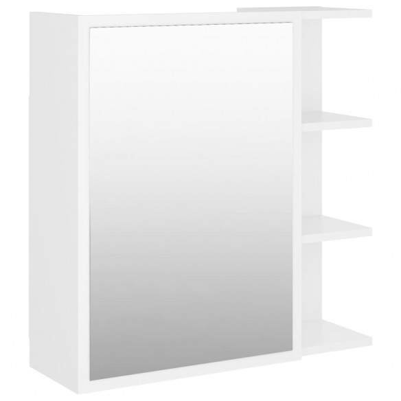 Armoire à miroir de bain Blanc 62,5x20,5x64 cm Aggloméré