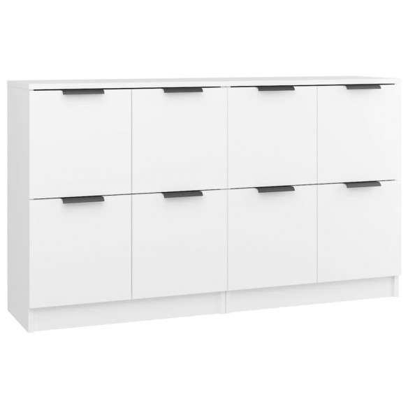 Buffets 2 pcs Blanc 60x30x70 cm Bois d'ingénierie