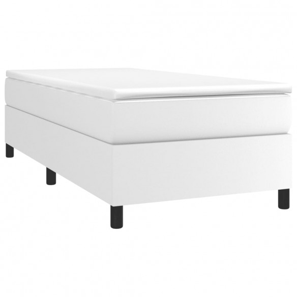 Cadre de lit avec matelas Blanc 90x200 cm Similicuir