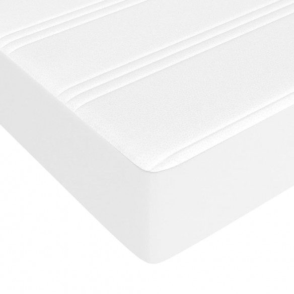 Cadre de lit avec matelas Blanc 90x200 cm Similicuir