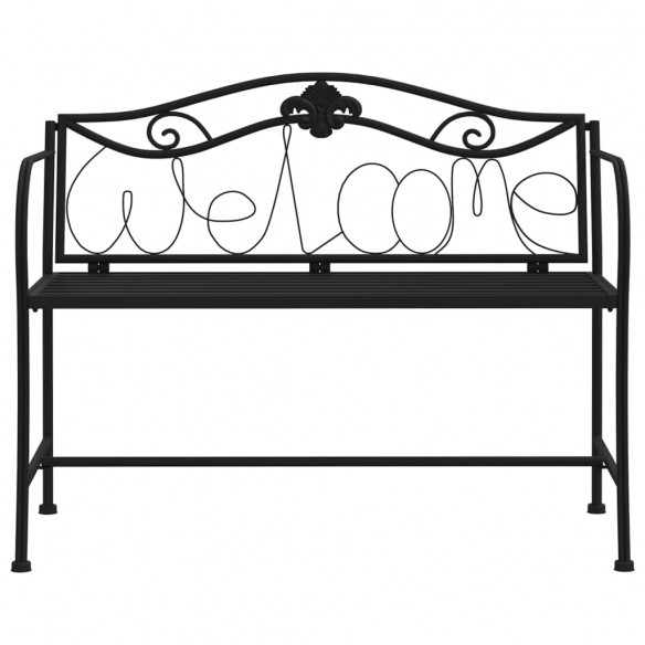 Banc de jardin 2 places 104 cm Noir Acier