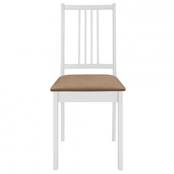 Chaises à manger avec coussins lot de 4 blanc bois solide