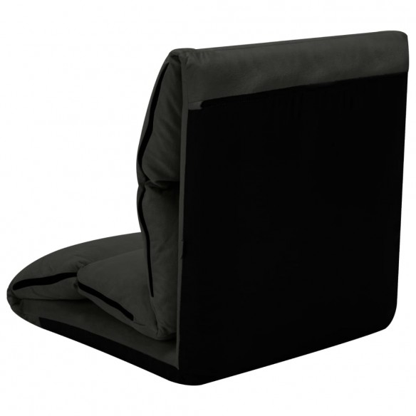 Chaise pliable de sol Noir Microfibre