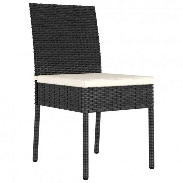 Chaises de salle à manger de jardin 4 pcs Résine tressée Noir