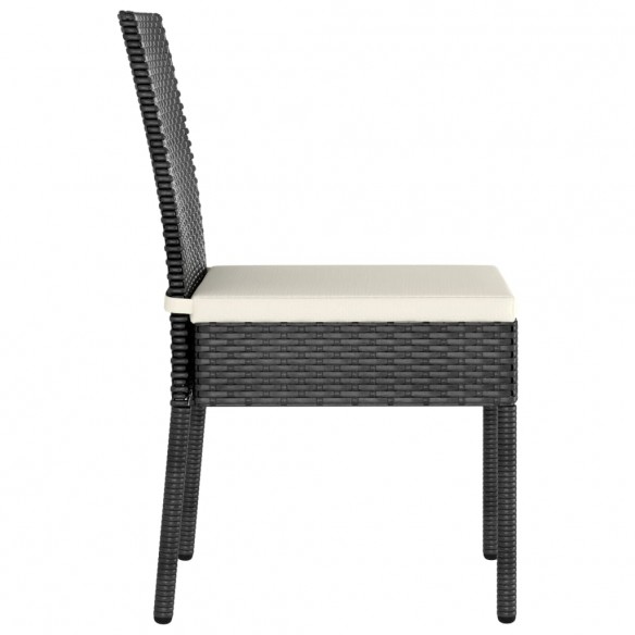 Chaises de salle à manger de jardin 4 pcs Résine tressée Noir