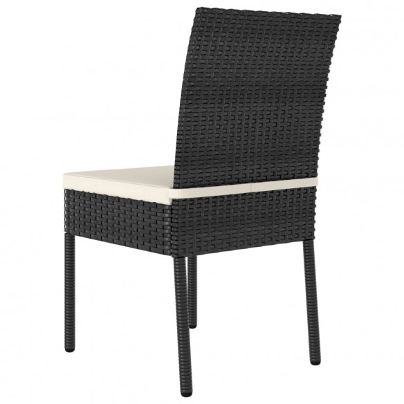 Chaises de salle à manger de jardin 4 pcs Résine tressée Noir