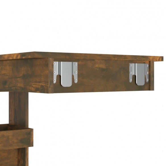 Table de bar murale Chêne fumé 102x45x103,5cm Bois d'ingénierie