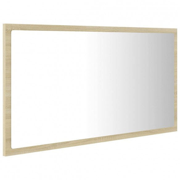 Miroir LED de salle de bain Chêne sonoma 80x8,5x37 cm Acrylique