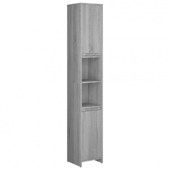 Armoire de bain Sonoma gris 30x30x183,5 cm Bois d'ingénierie