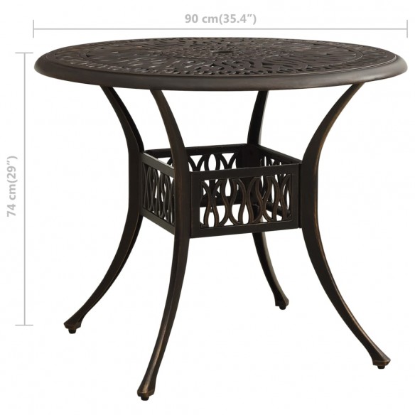 Table de jardin Bronze 90x90x74 cm Aluminium coulé