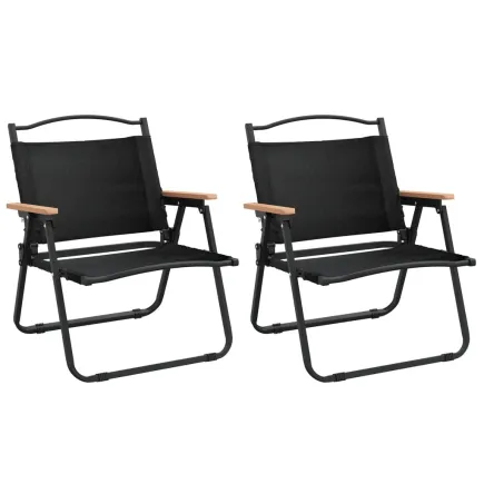 Chaises de camping 2 pcs Noir 54x43x59 cm Tissu Oxford 2