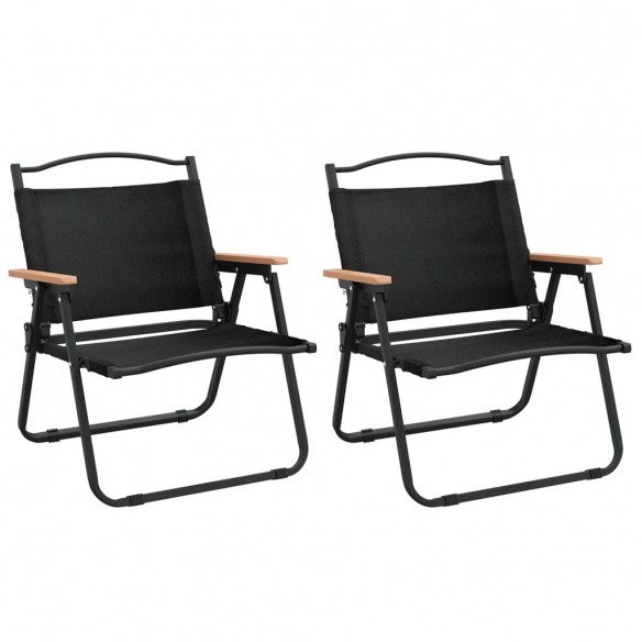 Chaises de camping 2 pcs Noir 54x43x59 cm Tissu Oxford