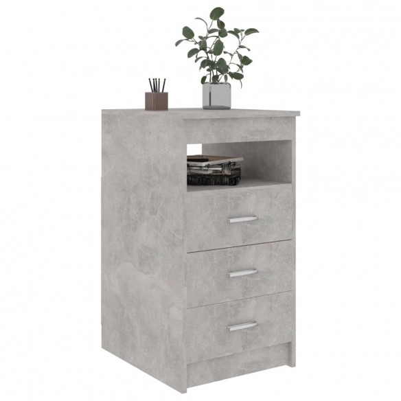 Armoire à tiroirs Gris béton 40x50x76 cm Bois d'ingénierie