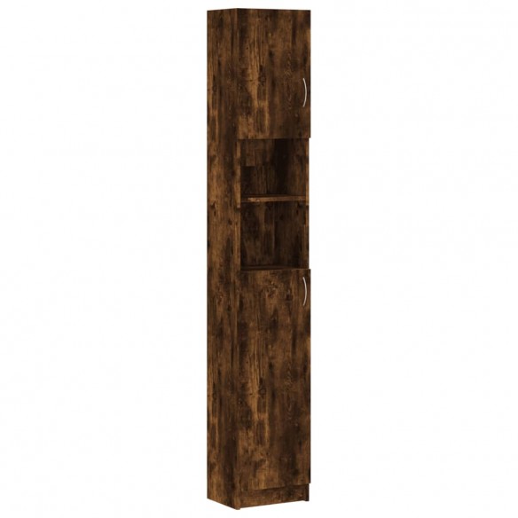 Armoire de bain Chêne fumé 32x25,5x190 cm Bois d'ingénierie