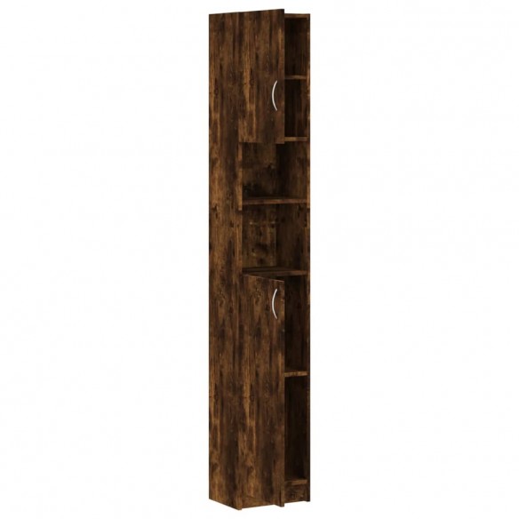 Armoire de bain Chêne fumé 32x25,5x190 cm Bois d'ingénierie