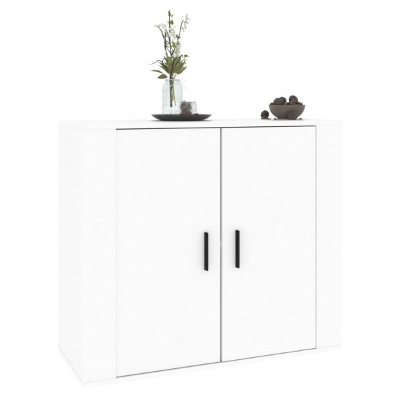 Buffet Blanc 80x33x70 cm Bois d'ingénierie