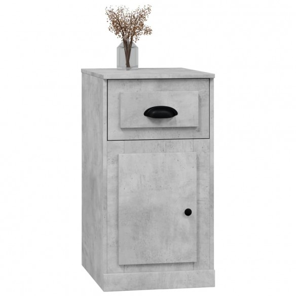 Armoire latérale avec tiroir gris béton 40x50x75 cm