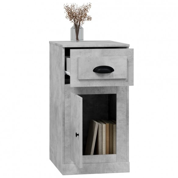 Armoire latérale avec tiroir gris béton 40x50x75 cm